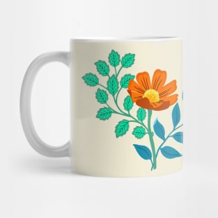 Colorful orange flower design Mug